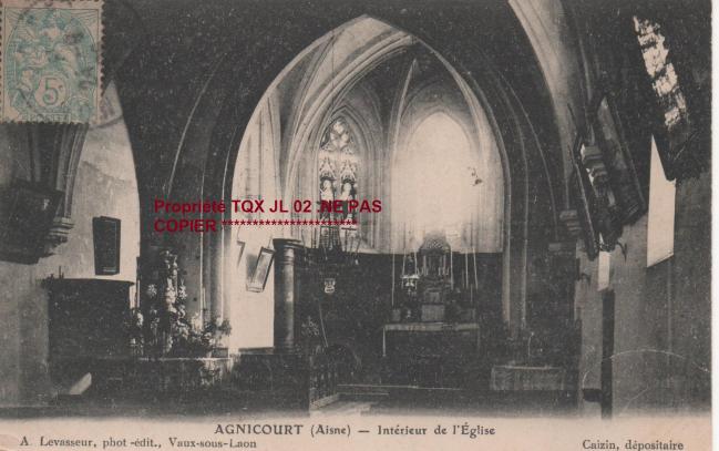 Don agnicourt interieur de l eglise 1906