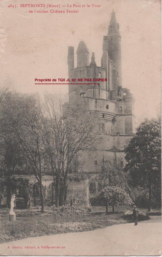 Septmonts le parc et la tour 1912